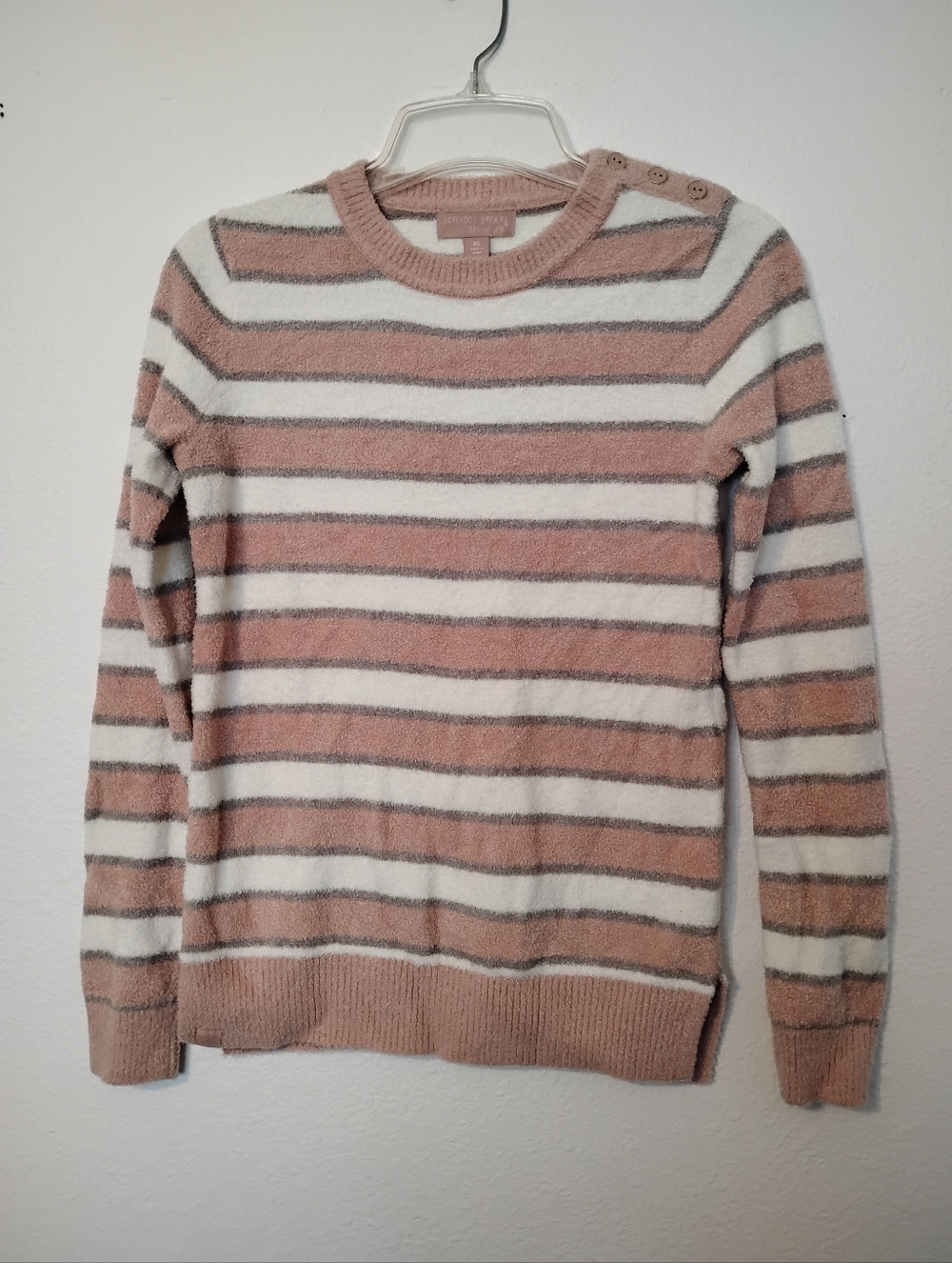 Barefoot Dreams Cozy Chic Lite Striped Long Sleeve Sweater